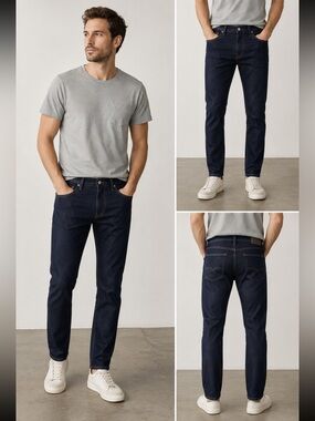 Everlane Uniform womens dark wash stretch slim straight jeans size 29 X 30